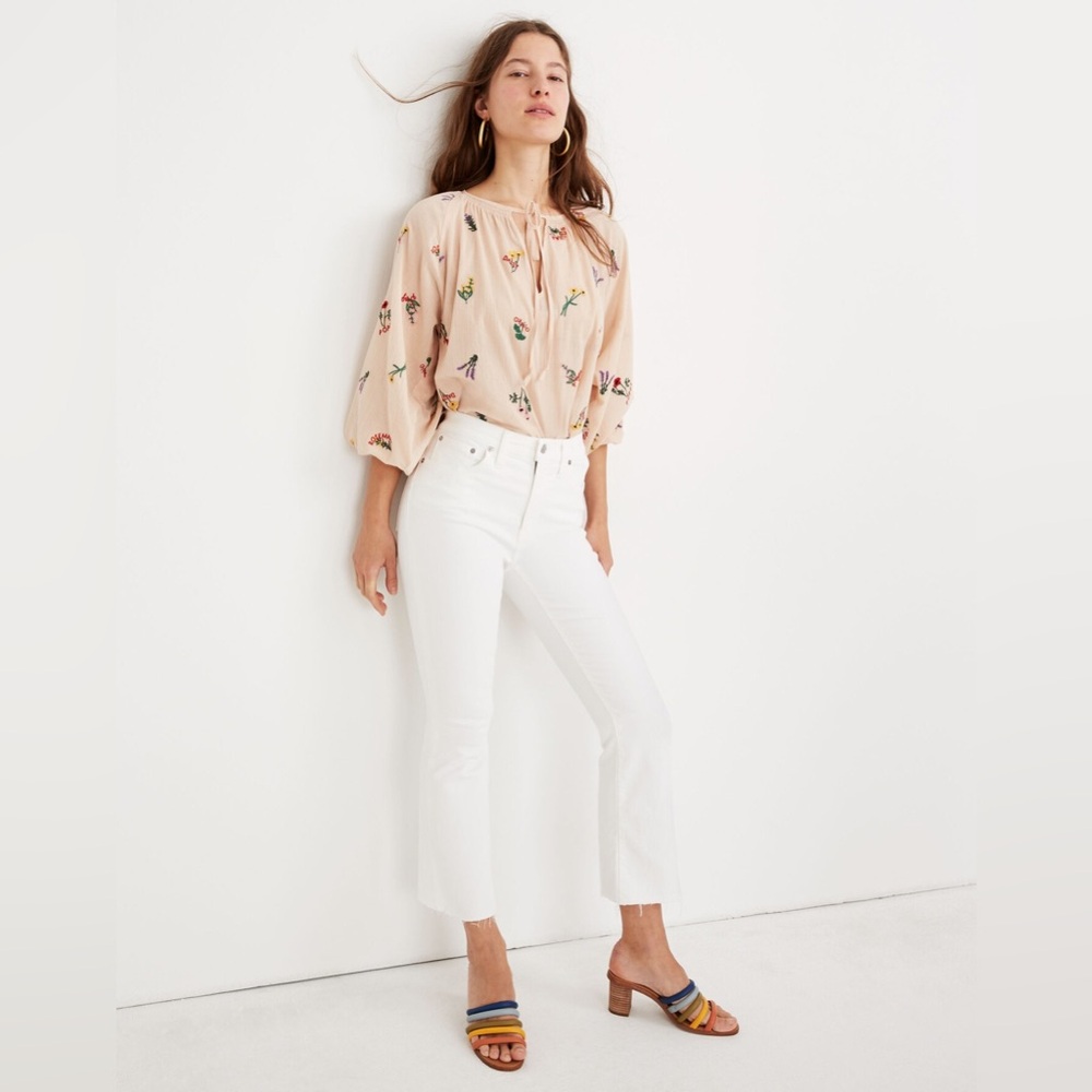 Madewell Cali Demi-Boot Jeans in Pure White: Raw-Hem Edition